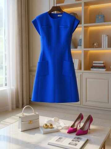 IVA BLUE ALINE DRESS